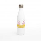 Lovely Sweet Puff Beautiful Water Bottle 17 oz Stainless Steel w/Bunny Fluff Prints-White and Pink