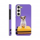 Sweet Puff New Lovely Purple Glasses Dog Hard Case for Galaxy S23