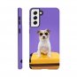 Sweet Puff New Lovely Purple Glasses Dog Hard Case for Galaxy S21 Plus