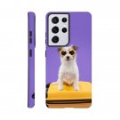 Sweet Puff New Lovely Purple Glasses Dog Hard Case for Galaxy S21 Ultra