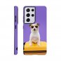 Sweet Puff New Lovely Purple Glasses Dog Hard Case for Galaxy S21 Ultra