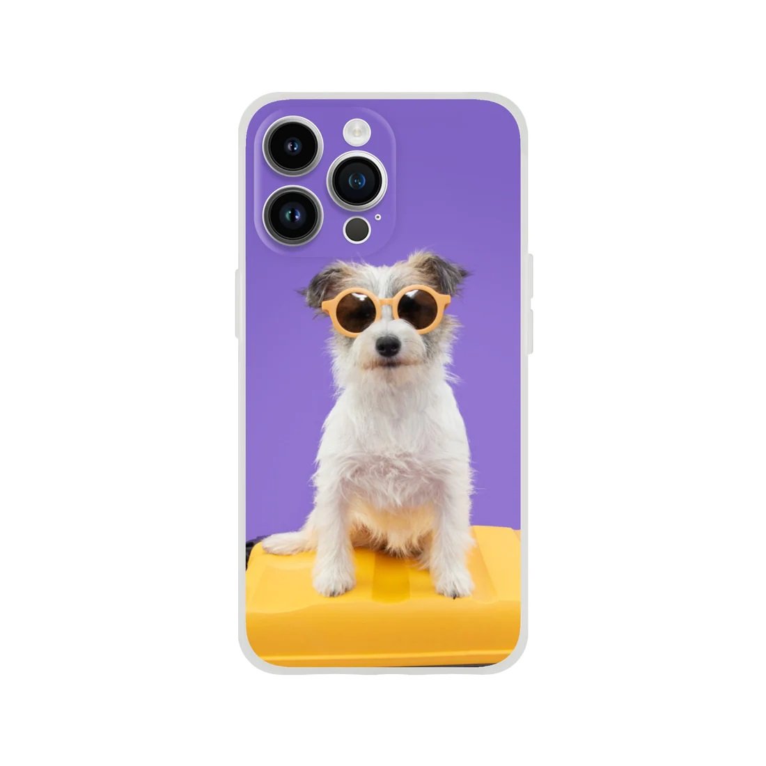 Sweet Puff New Lovely Purple Glasses Dog Flexi Case for iPhone  14 Pro Max