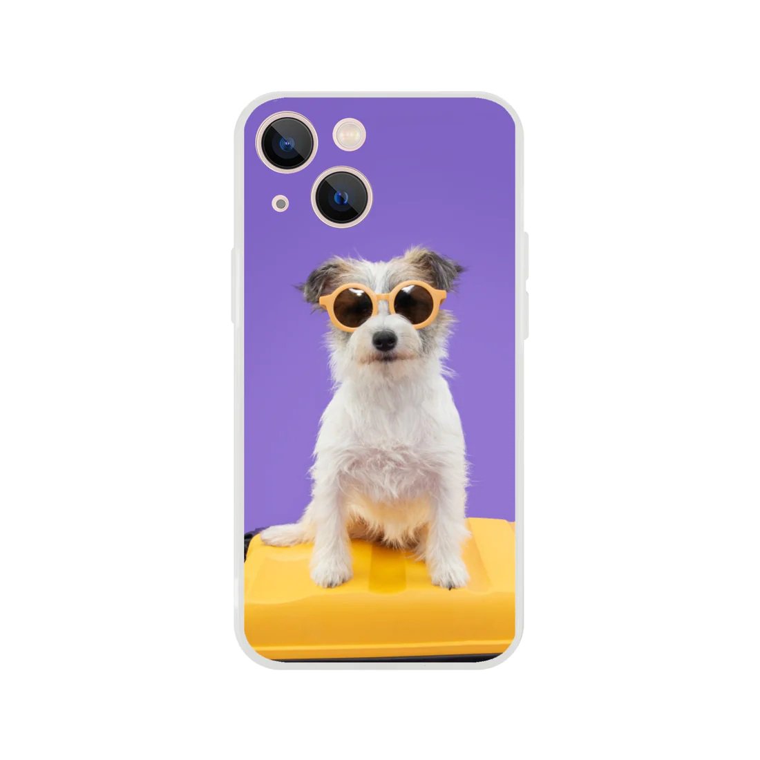 Sweet Puff New Lovely Purple Glasses Dog Flexi Case for iPhone 13 Mini