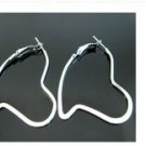 Fashion Simple Heart Style Earrings Silver