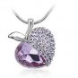 Korea Apple Love Crystal Necklace Purple