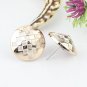 Plaid Round Earrings Gold