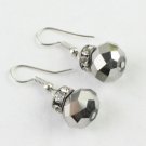 Ball Crystal Earring Silver