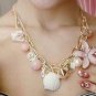 Fashion Graceful Shell Bead Bunch Necklace Pink