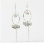 Crystal Chain Drooping Earrings Light Grey
