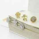 Three Pieces Alloy Earrings Gold