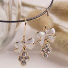 Rhinestone Embellished Bowknot Earrings White