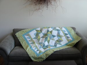 Green/turquoise lap quilt
