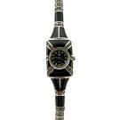 Sterling Silver With Black Onyx and marcasite Women's watch