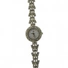 Butterfly inspired white cz with marcasite sterling ladies watch