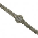 Ladies white cz with marcasite sterling silver watch