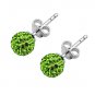 9mm Sterling Silver Green Swarovski Crystal Stud Earrings