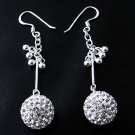 White Swarovski Preciosa Crystal Silver Earring