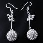 White Swarovski Preciosa Crystal Silver Earring