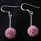 Pink Swarovski Preciosa Crystal Silver Earring