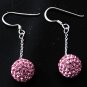 Pink Swarovski Preciosa Crystal Silver Earring