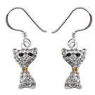 Swarovski Preciosa Crystal Kitty Silver Earring