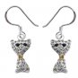 Swarovski Preciosa Crystal Kitty Silver Earring