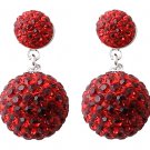 Red Swarovski Preciosa Crystal Silver Earring