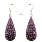 925 Sterling Silver Swarovski Preciosa Crystal Hook Earring