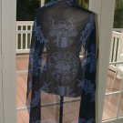 A&G  ROCK N ROLL COUTURE SHEER BLUE SILK PRESTIGE SCARF SHAWL NEW $140.00 SALE