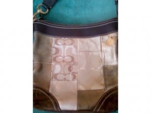 100% AUTHENTIC COACH METALICS PATCHWORK HANDBAG! FREE SHIPPING!