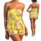 Ladies Top & Shorts (Yellow W/Flowers)