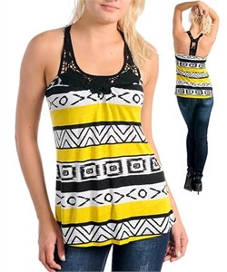 Ladies Top (Yellow & Black)