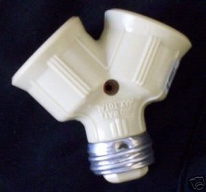 Y SOCKET ADAPTOR DUAL BULB SOCKET MEDIUM BASE