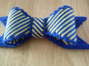 blue/yellow bow