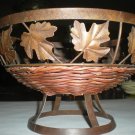 Wicker and Brass Fruit Basket