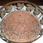 Wicker and Brass Fruit Basket
