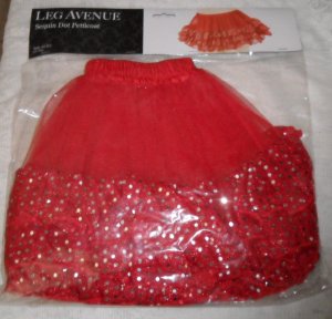Petticoat Sequin Dot Mini Slip TuTu Red Sparkly Leg Avenue