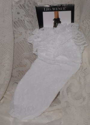 Sheer Lace Anklet Socks White Leg Avenue