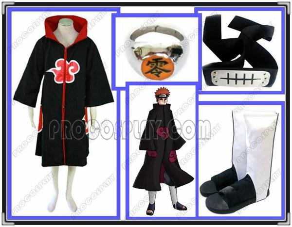 Deluxe Naruto Akatsuki leader Pain Robes Cosplay Outfits for sale