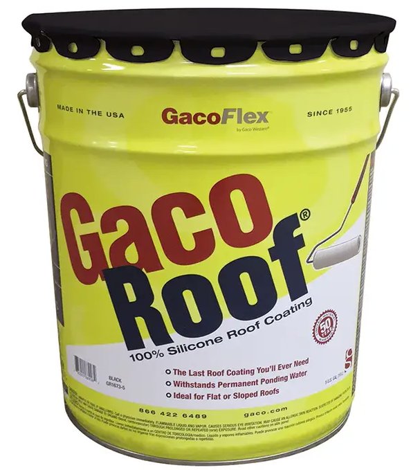 5 Gal Gaco GR1673-5 Black GacoRoof Silicone Roof Coating