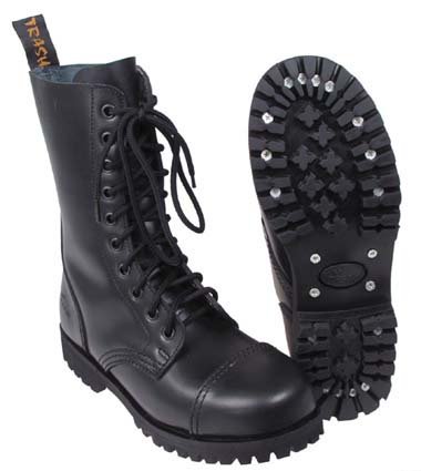 steel toe black combat boots