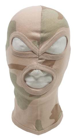 Ski Mask Balaclava. Desert 3x Hole Ski Mask, Cotton