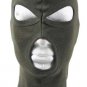 Ski Mask Balaclava. Olive 3x Hole Ski Mask, Cotton