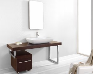Virtu USA 60" Lyle - Walnut - Single Sink Bathroom Vanity Set