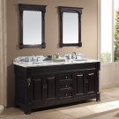 Virtu USA 72" Huntshire - Dark Walnut - Double Sink Bathroom Vanity