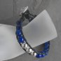 Lapis and Silver Beaded Leather Wrap Bracelet