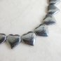 Cool Love Large Hematite Heart Bead Necklace