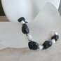 Black Turquoise Nugget Bracelet And Earring Set