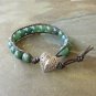 Smooth Moss Agate Beaded Leather Wrap Bracelet