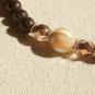 Brown Bronzite and Mother of Pearl Beaded Bracelet